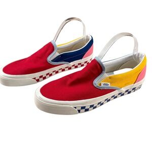 Vans‎ Classic Slip‑On Colorblock Multi-Color Canvas Shoe Men 9/Women 10.5